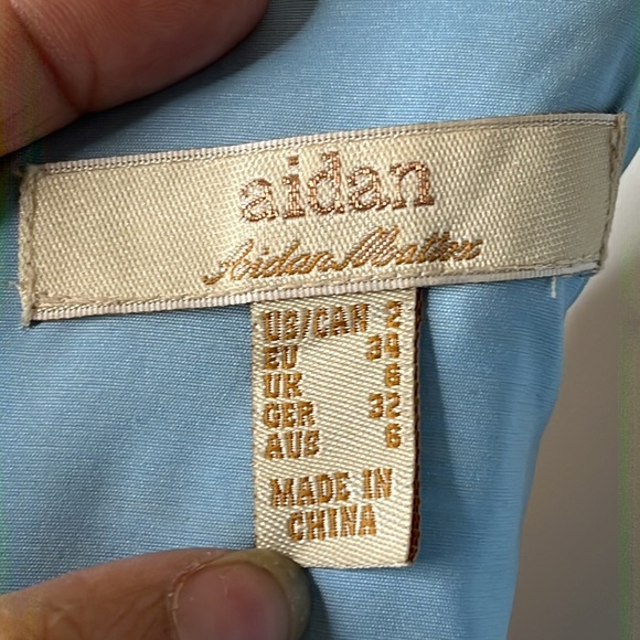 Aiden Mattox Womens Sheath Dress blue Adornments Sleeveless silver Size 2 - Picture 6 of 9